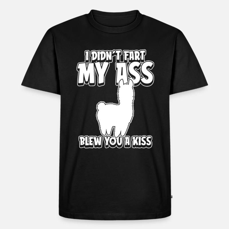 Alpaka Witzig - Männer Premium Bio T-Shirt - Schwarz