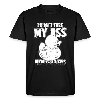 Humour de canard Je n’ai pas pété mes fesses t’a soufflé un baiser - T-shirt Premium bio Homme - noir - Devant - Nico (187cm)