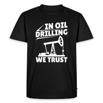 Oil Field Oil Rig Plant - Men's Premium Organic T-Shirt - black - Front - Nico (187cm)