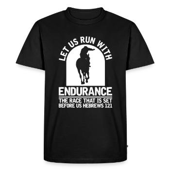 Horse Equestrian Christian Endurance Riding - Men's Premium Organic T-Shirt - black - Front - Nico (187cm)