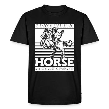 Horse Equestrian Humor Endurance Riding - Men's Premium Organic T-Shirt - black - Front - Nico (187cm)
