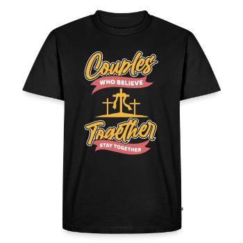 Couple chrétien chrétien - T-shirt Premium bio Homme - noir - Devant - Nico (187cm)