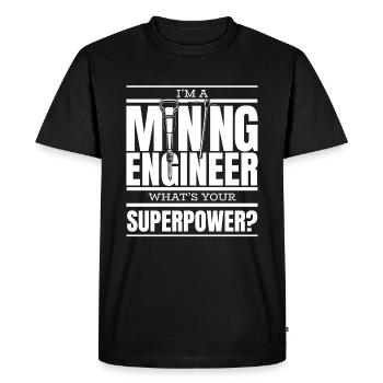 Ingénieur Superpuissance Ingénieur Minier - T-shirt Premium bio Homme - noir - Devant - Nico (187cm)