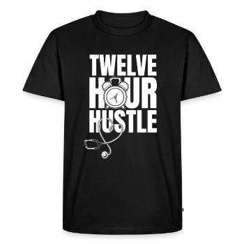 Stéthoscope infirmier - T-shirt Premium bio Homme - noir - Devant - Nico (187cm)