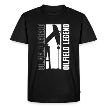 Oil field oil rig Witzig - Men's Premium Organic T-Shirt - black - Front - Nico (187cm)