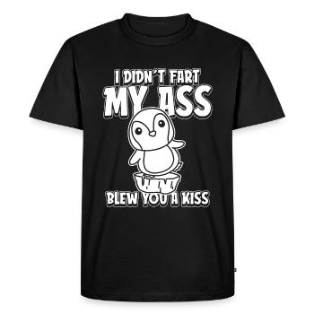 Pingouin drôle - T-shirt Premium bio Homme - noir - Devant - Nico (187cm)