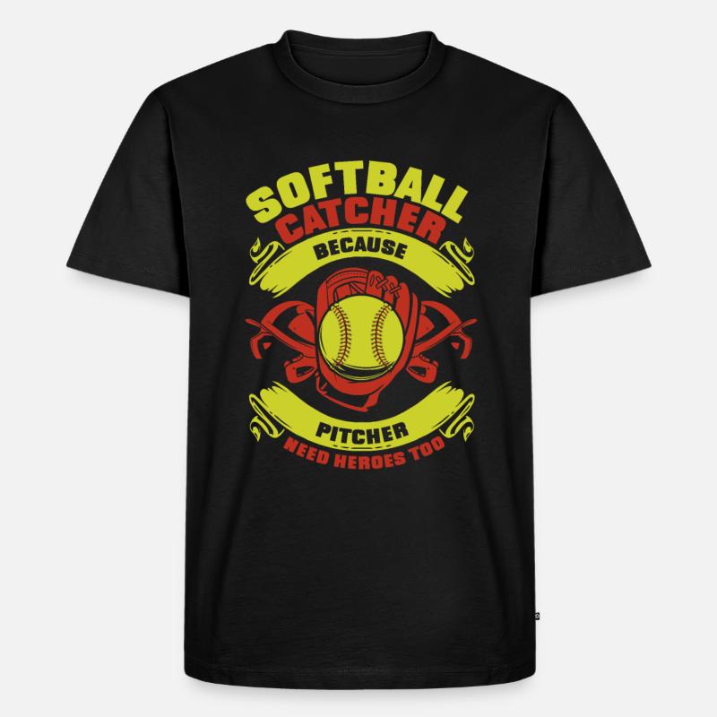 Softball Fänger - Männer Premium Bio T-Shirt - Schwarz