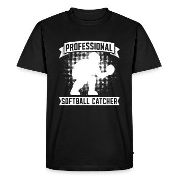 Receveur de balle molle - T-shirt Premium bio Homme - noir - Devant - Nico (187cm)