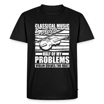 Violin Violin Funny - Men's Premium Organic T-Shirt - black - Front - Nico (187cm)