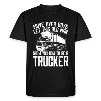 Truck Driver Trucker Truck Driver Funny - Men's Premium Organic T-Shirt - black - Front - Nico (187cm)