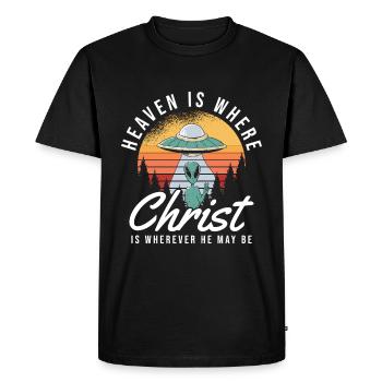 Christ Christianisme OVNI Extraterrestre Jésus - T-shirt Premium bio Homme - noir - Devant - Nico (187cm)