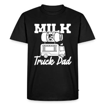 Lait de vache Wagon de lait de père - T-shirt Premium bio Homme - noir - Devant - Nico (187cm)