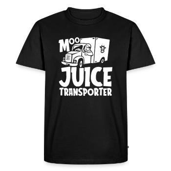Lait de vache Drôle de wagon de lait - T-shirt Premium bio Homme - noir - Devant - Nico (187cm)