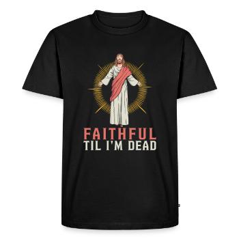Fidèles au christianisme chrétien - T-shirt Premium bio Homme - noir - Devant - Nico (187cm)