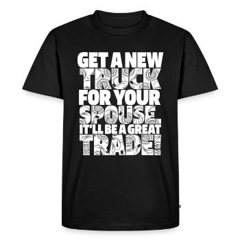 Chauffeur de camion Camionneur Chauffeur de camion Conjoint - T-shirt Premium bio Homme - noir - Devant - Nico (187cm)