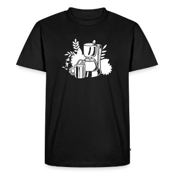 Coffee Cafe Coffee Machine - Men's Premium Organic T-Shirt - black - Front - Nico (187cm)