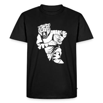 Tigre de rugby - T-shirt Premium bio Homme - noir - Devant - Nico (187cm)
