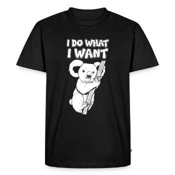 Je me fiche du koala - T-shirt Premium bio Homme - noir - Devant - Nico (187cm)