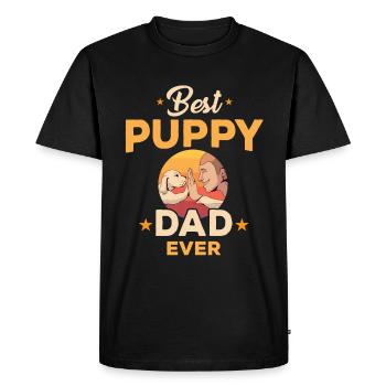 Best Puppy Dad Ever - Men's Premium Organic T-Shirt - black - Front - Nico (187cm)