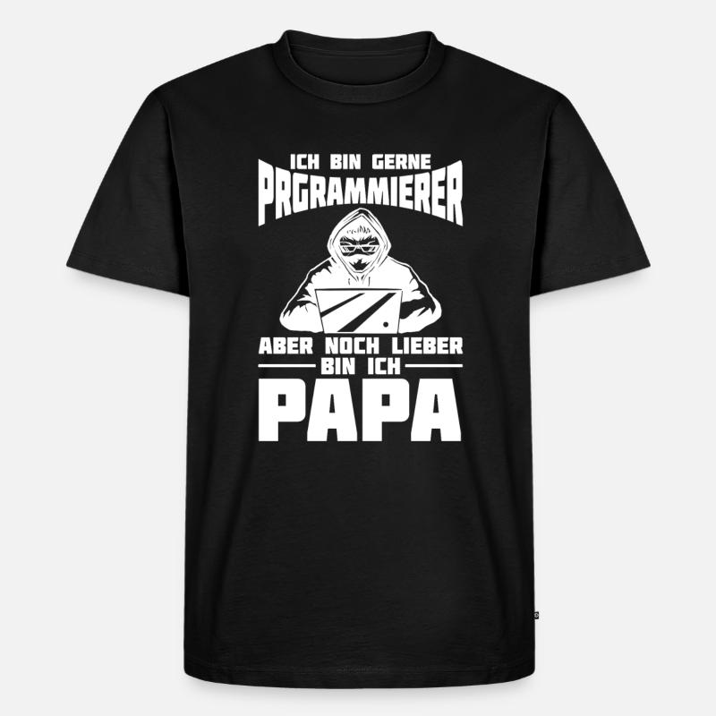Entwickler Coder Programmierer Vater - Männer Premium Bio T-Shirt - Schwarz