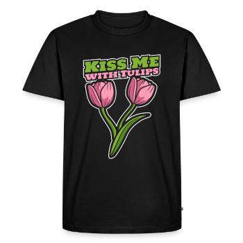 Tulipes Bisous Tulipes - T-shirt Premium bio Homme - noir - Devant - Nico (187cm)