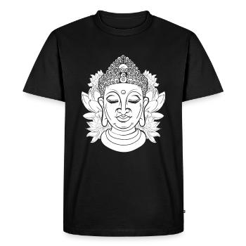 Fleurs bouddhistes de Bouddha - T-shirt Premium bio Homme - noir - Devant - Nico (187cm)