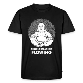 Bouddha bouddhiste drôle - T-shirt Premium bio Homme - noir - Devant - Nico (187cm)