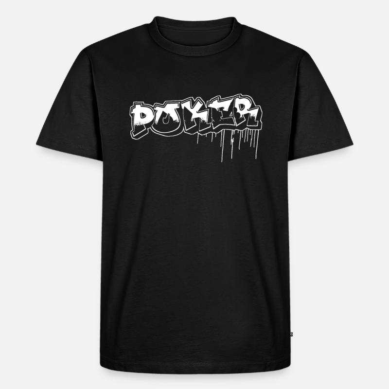 Poker Graffiti - Männer Premium Bio T-Shirt - Schwarz