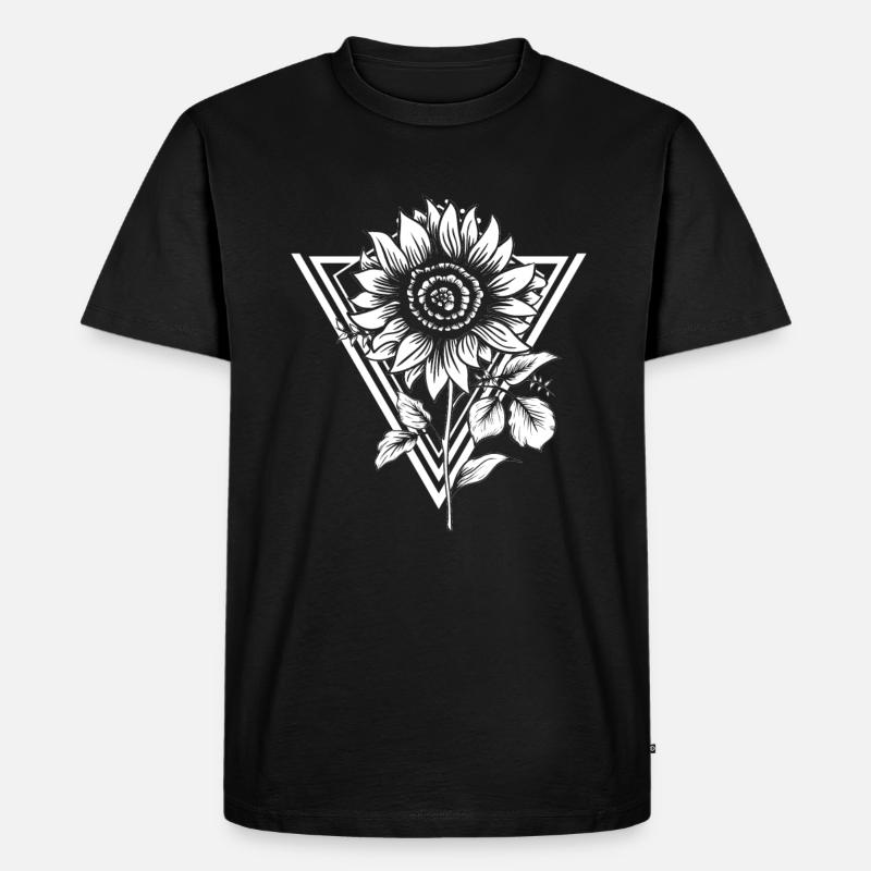 Sonnenblume - Männer Premium Bio T-Shirt - Schwarz