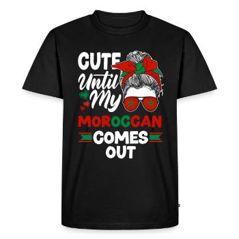 Morocco Moroccan Flag Cute Until My Moroccan - Men's Premium Organic T-Shirt - black - Front - Nico (187cm)
