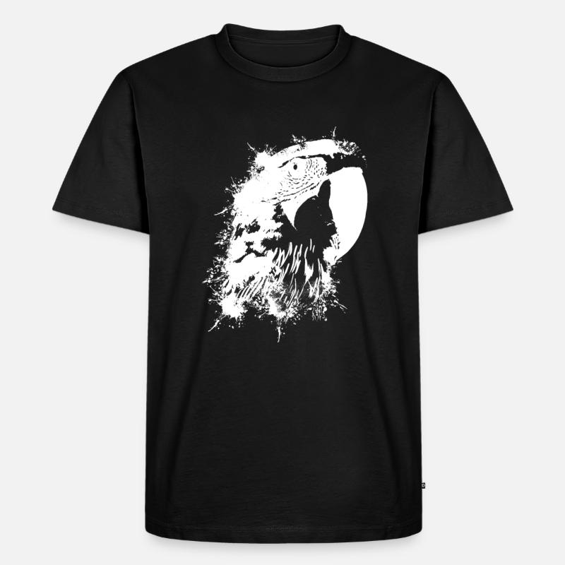 Papagei Wasserkunst - Männer Premium Bio T-Shirt - Schwarz