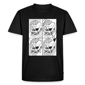 Zombie Halloween Skull - Men's Premium Organic T-Shirt - black - Front - Nico (187cm)
