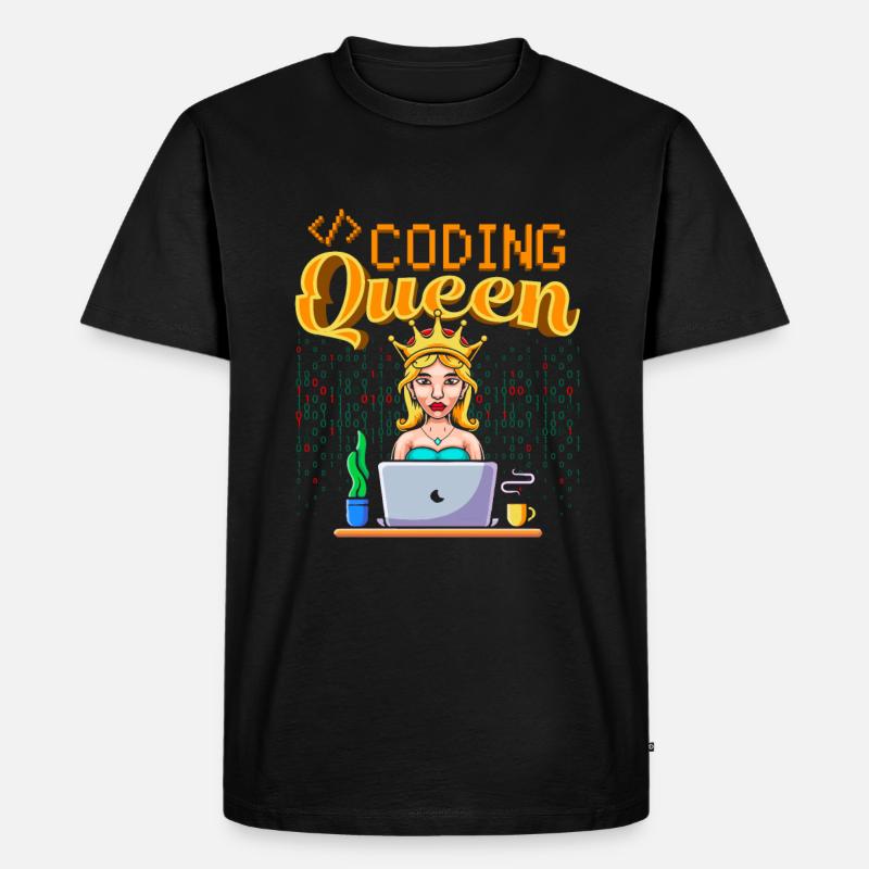 Développeur Coder Programmeur Queen - T-shirt Premium bio Homme - noir