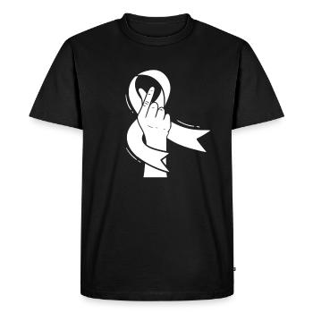 Cancer du sein Main - T-shirt Premium bio Homme - noir - Devant - Nico (187cm)