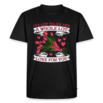 Les tulipes aiment les tulipes - T-shirt Premium bio Homme - noir - Devant - Nico (187cm)