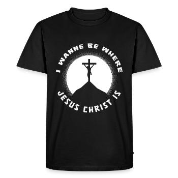 Christ Christianisme - T-shirt Premium bio Homme - noir - Devant - Nico (187cm)