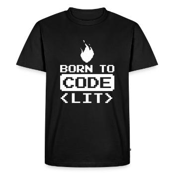 Développeur Coder Programmeur Drôle - T-shirt Premium bio Homme - noir - Devant - Nico (187cm)