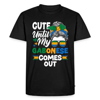 Gabonais Gabon Drapeau Gabonais mignon jusqu’à mon - T-shirt Premium bio Homme - noir - Devant - Nico (187cm)