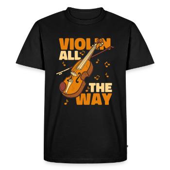 Violin Violin Funny - Men's Premium Organic T-Shirt - black - Front - Nico (187cm)