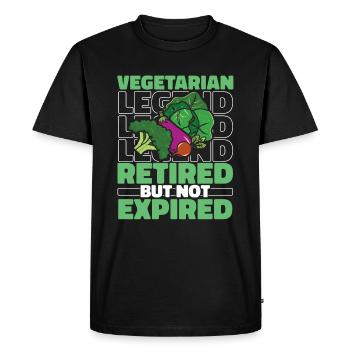 Vegetarian Retired vegetarian - Men's Premium Organic T-Shirt - black - Front - Nico (187cm)