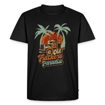 Camionneur Camionneur Le paradis des chauffeurs de camion - T-shirt Premium bio Homme - noir - Devant - Nico (187cm)