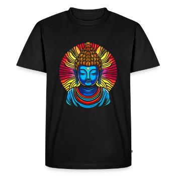 Bouddha bouddhiste Bouddha Zen Bouddha - T-shirt Premium bio Homme - noir - Devant - Nico (187cm)