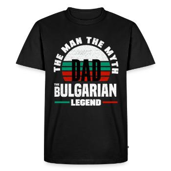 Bulgarie Bulgarie Drapeau bulgare Fête des pères - T-shirt Premium bio Homme - noir - Devant - Nico (187cm)