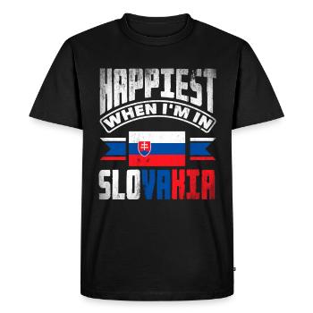 Slovaquie slovaque Citation du drapeau slovaque - T-shirt Premium bio Homme - noir - Devant - Nico (187cm)