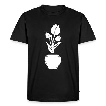Vase tulipe - T-shirt Premium bio Homme - noir - Devant - Nico (187cm)