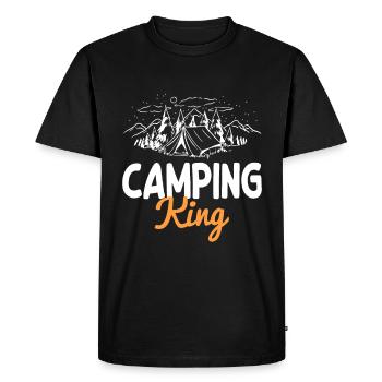 Fun Camping King - Men's Premium Organic T-Shirt - black - Front - Nico (187cm)