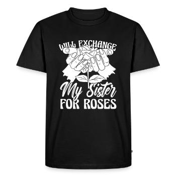 Hobby Jardinier Jardin Roses Horticole Soeur - T-shirt Premium bio Homme - noir - Devant - Nico (187cm)