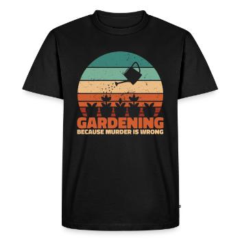 Hobby Gardener Garden Murder Garden Cat - Men's Premium Organic T-Shirt - black - Front - Nico (187cm)