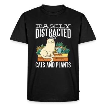 Hobby Gardener Garden Funny Garden Cat - Men's Premium Organic T-Shirt - black - Front - Nico (187cm)