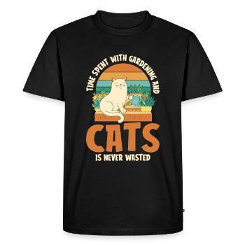 Hobby Gardener Garden Cat-like Garden Cat - Men's Premium Organic T-Shirt - black - Front - Nico (187cm)